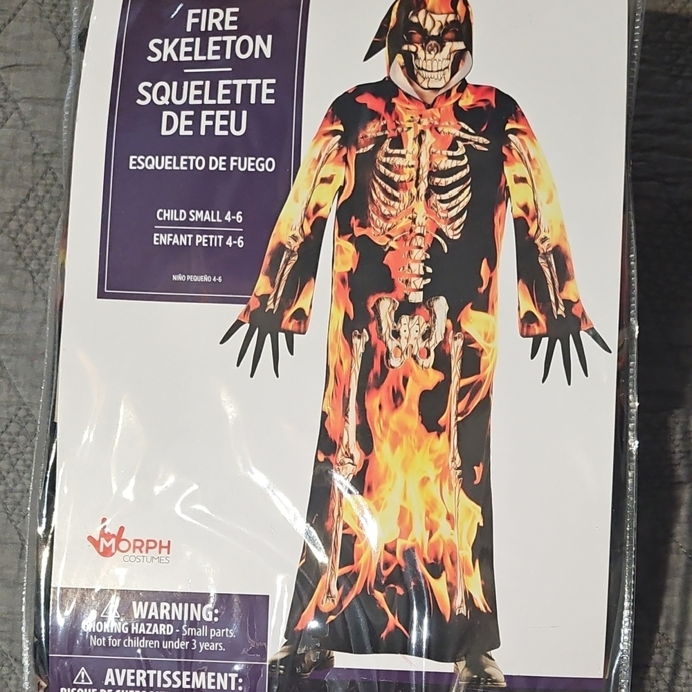 Fiery Skeleton Kids Halloween Outfit